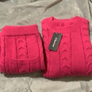 Sold--Cable knit sweater and skirt set buy this one get the yellow one free